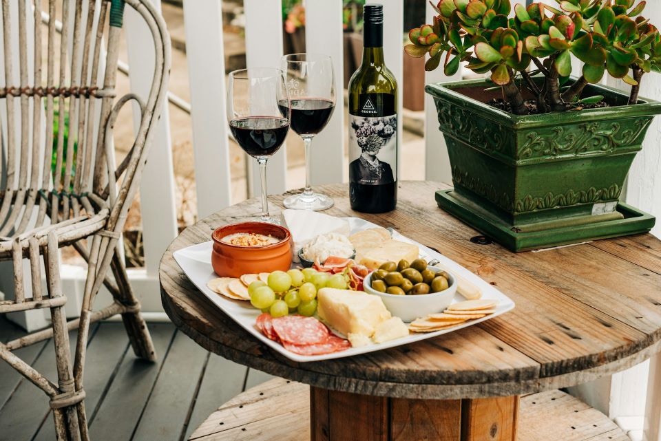 cheese and wine on table